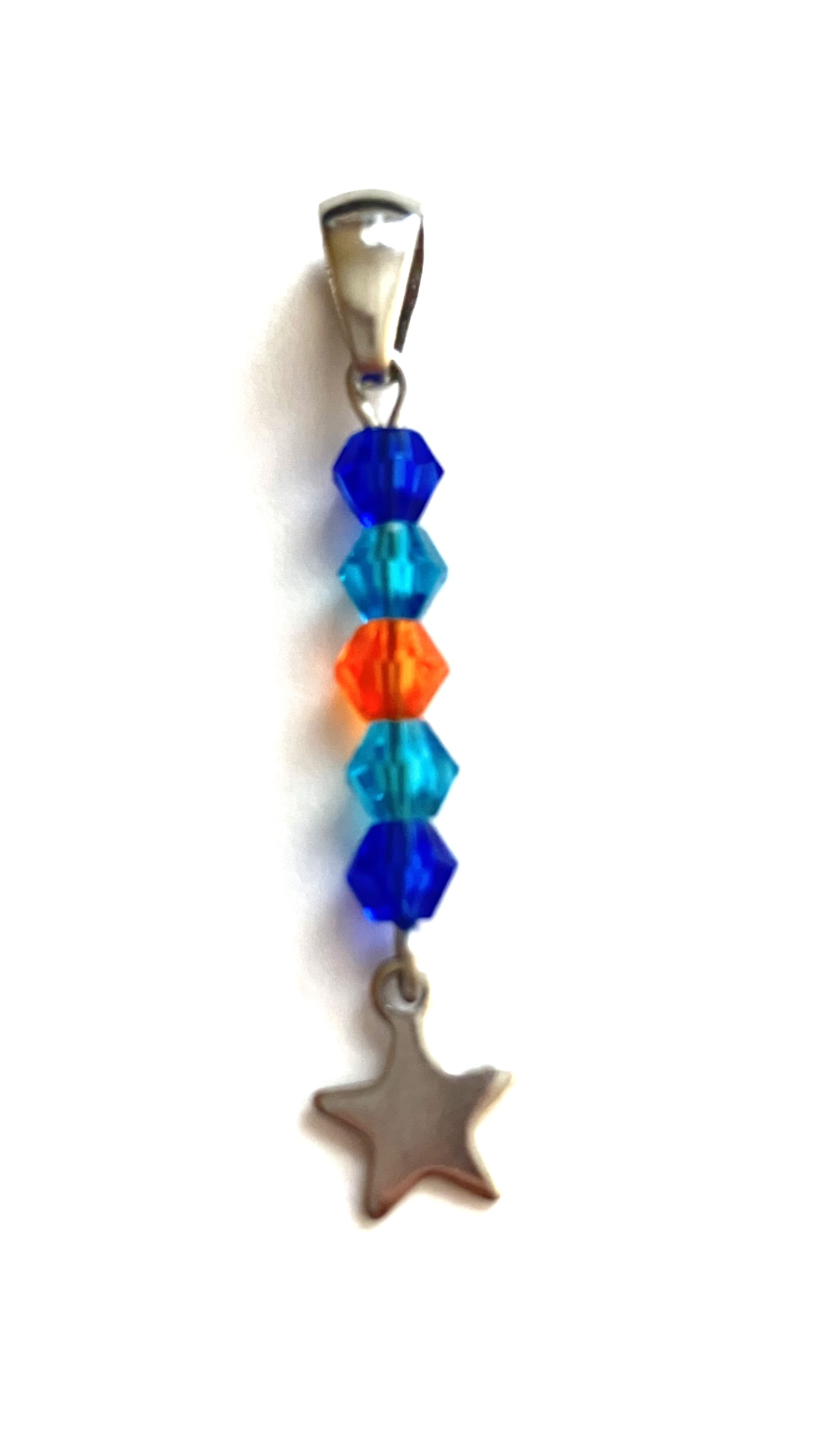 4mm bicone bead necklace charm of the multigender pride flag.