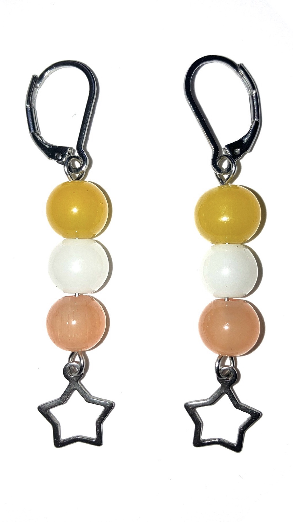 4mm bicone earrings of the maverique pride flag.